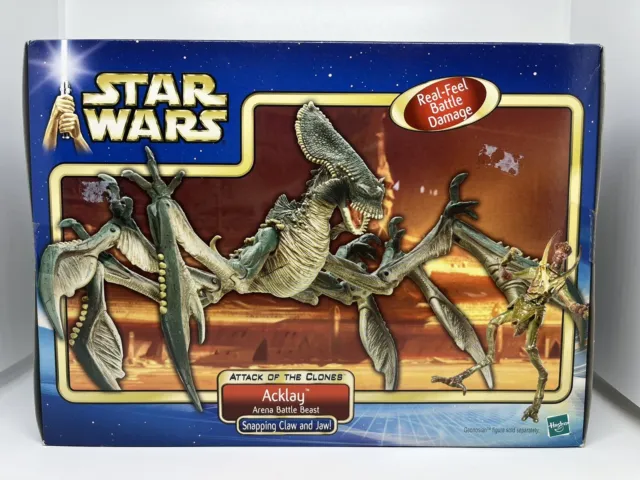 Star Wars Attack Of The Clones Acklay Arena Battle Beast - Hasbro 2002 in scatola