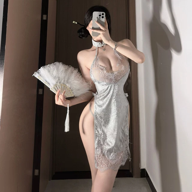 sexy sustainable clothing Sexy Chinese Style Crotchless Bodysuit main image 1