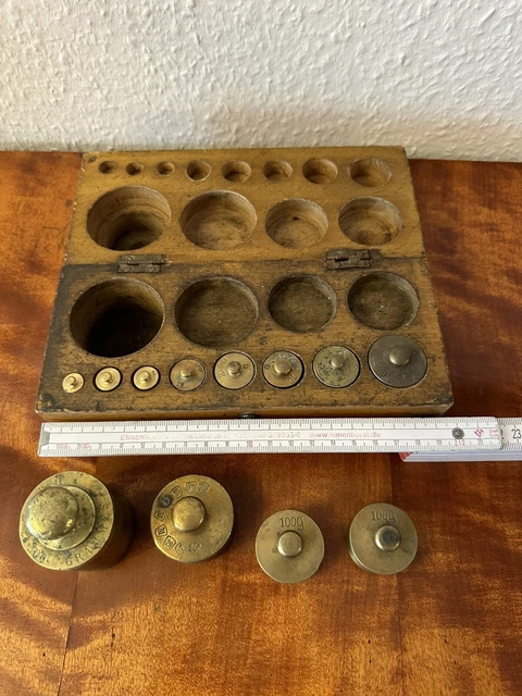 tolle antike Gewichte Apotheker Drogerie guter Zustand Set 1