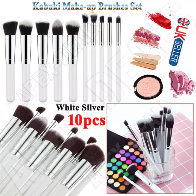 10pcs Kabuki Make up Brushes Set Eye Shadow Blusher Face Powder Foundation Brush