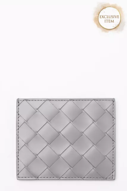 RRP€290 BOTTEGA VENETA Leather Card Holder Mini Wallet Intrecciato Panel Logo