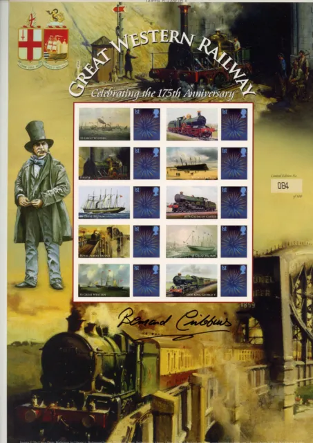 175th Anniversary Great Western Railways Smilers sheet signed Bernard Cribbins