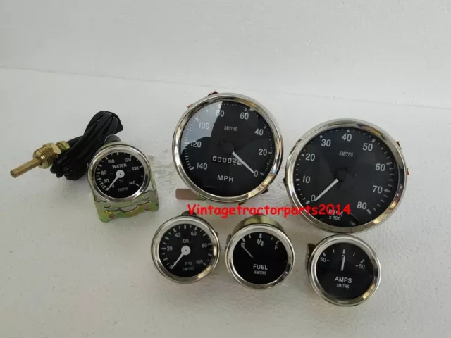 SMITHS Réplique 52mm Kit-Temp+Huile + Essence + Amp + Speedo 140-0MPH+0-80RPM