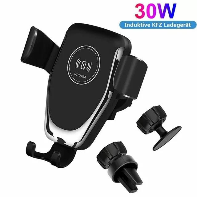 30W Wireless Car Charger Induktive KFZ Ladegerät Handyhalter Für iPhone 13 12 14