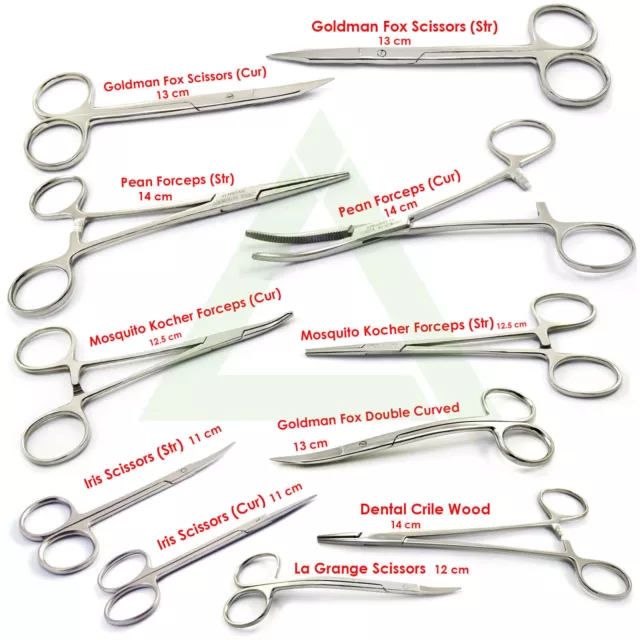 Pean Hemostat 14 Curved Fishing Forceps Locking Clamps