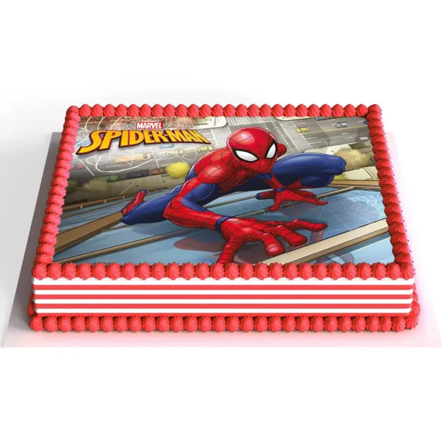 Essbare Bilder Spidermann -Marvel Oblate Party Tortenaufsetzer gestanzt rot
