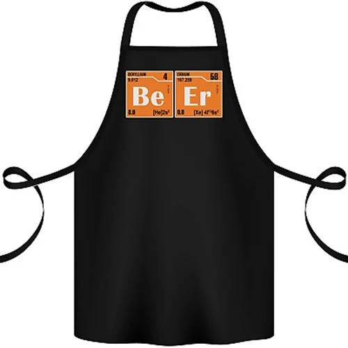 Beer Periodic Table Chemistry Geek Funny Cotton Apron 100% Organic