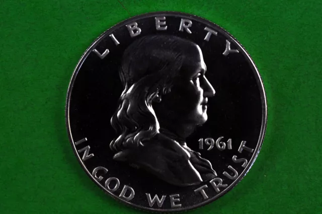 1961  Silver  Franklin Half Dollar  Brilliant  US GEM  PROOF (90% SILVER)