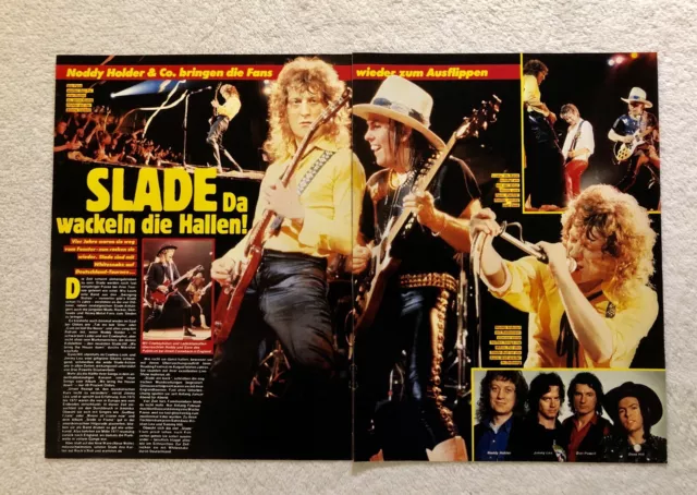 SLADE 1981 Clipping Poster German Music magazine Bravo Vintage Rare 1980s 2