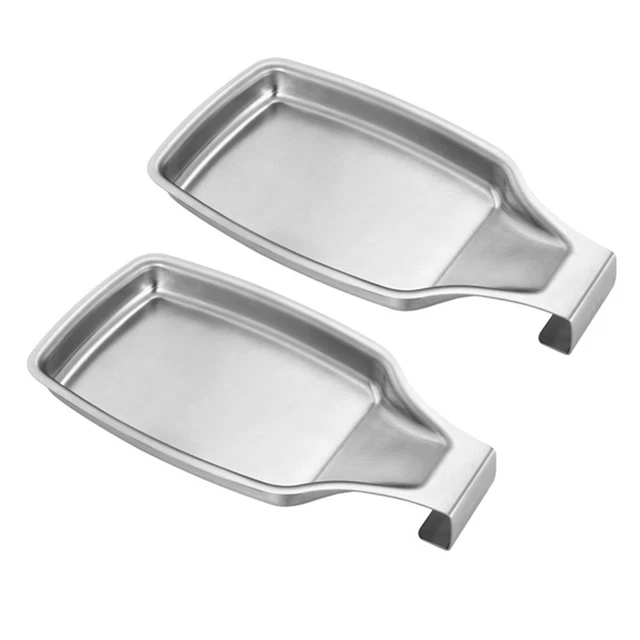 Repose-cuillères Pour Cuisinière - Lot De 4 - Design Plat Anti-dérapant - Lavable Au Lave-vaisselle - Vert Foncé