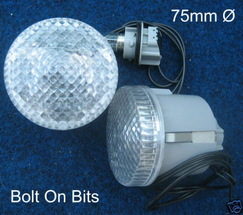 Britax LED 75mm Indicator Lamp Kit – Amber Lens, Black Housing, 12V 21W For Westfield/Locost/Defender