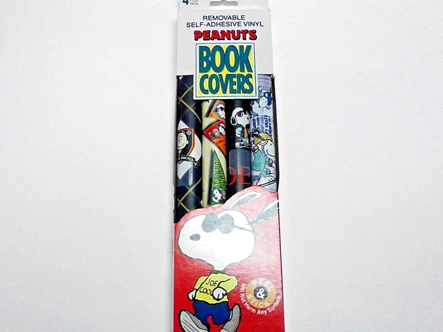 Peanuts Snoopy 4 roll pack peel and stick removable book covers vinyl new
