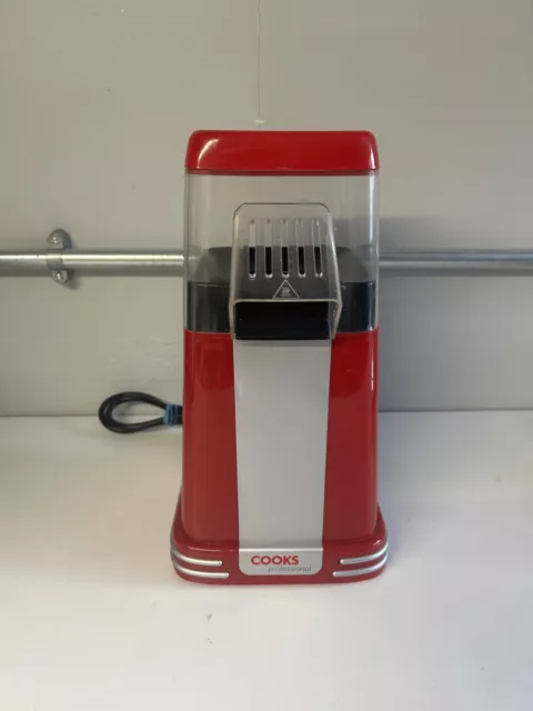 Cooks Professional Popcorn Maker Retro Design Red Plastic