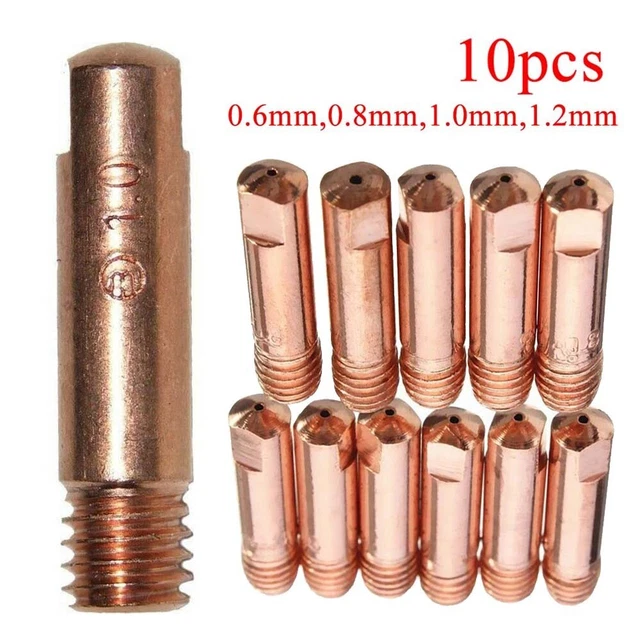 MB15AK Welding Contact Tips 0.6-1.2mm MIG Welder Torch Consumables M6 10* Parts