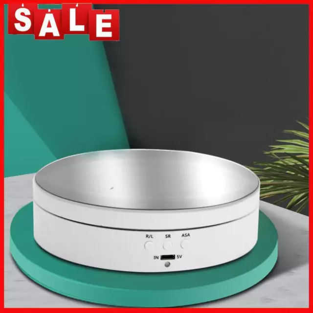 360 Degree Rotating Display Stand Adjustable Electric Turntable (White Mirror)