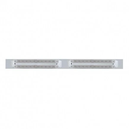Chrome Top Mud Flap Plate W/ Four 10 LED 9" Light Bars - Amber Bulb Color; 37208