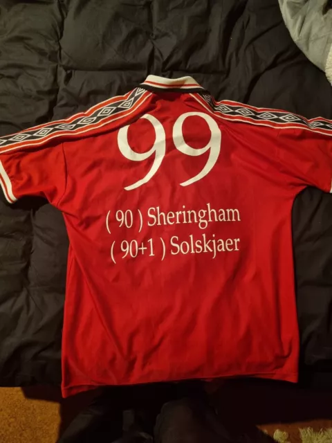 Original Manchester United Trikot 1998/99 Anti Bayern Aufdruck XL