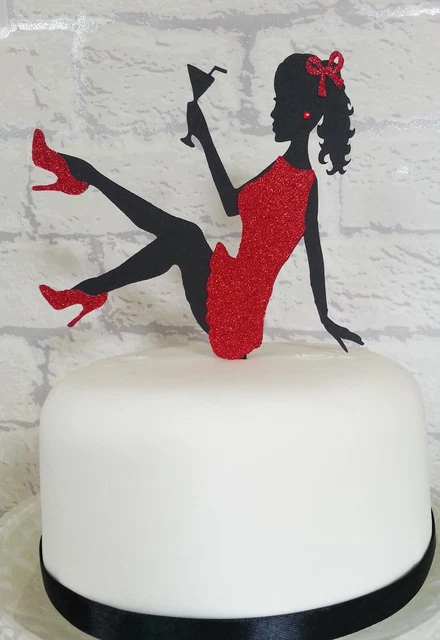 ELEGANT SILHOUETTE LADY with sparkly dress Birthday Celebration Cake Topper 5.99 - PicClick UK ELEGANT SILHOUETTE LADY with sparkly dress Birthday Celebration Cake Topper 5.99 - PicClick UK