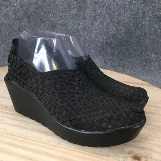 Steven By Steve Madden Shoes Womens 6 Betsi Woven Wedge Black Slip On Low Top 3