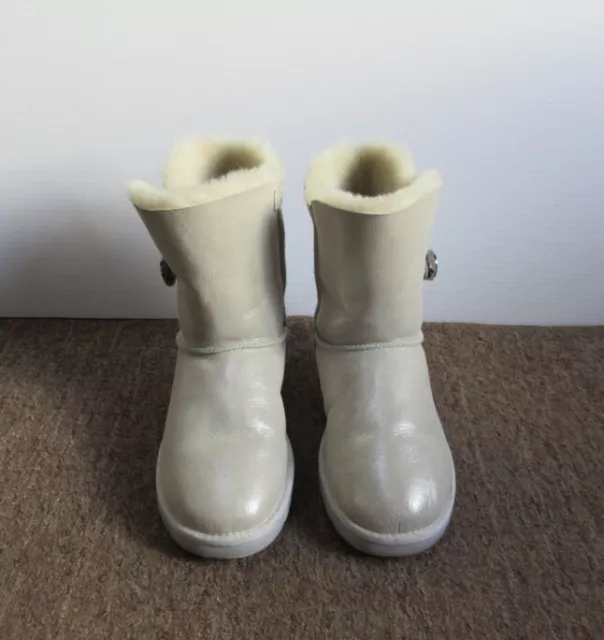 UGG 1002174 Bailey Button I Do Women's White Boots Size USA 8