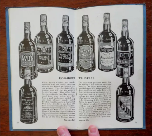C.L. Richardson Wine & Liquor Catalog 1936 Boston pictorial advertising booklet