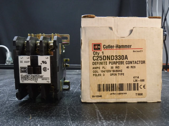 Cutler-Hammer C25DND330A 104/120V 3 Poles Series C1 Definite Purpose Contactor