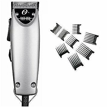 Oster Fast Feed Limited Edition Silver Hair Adjustable Pro Clipper + 8pc Combs