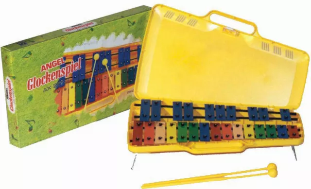 ANGEL Chromatic Glockenspiel  25 coloured metal bars, case, with beaters 2