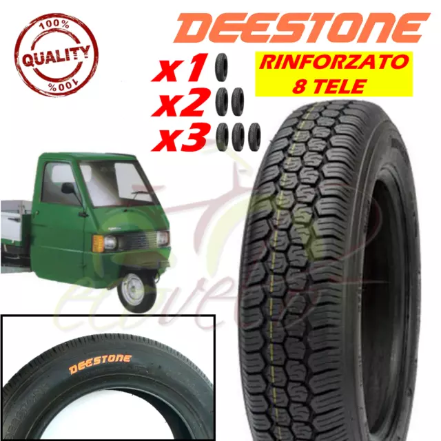 Pneumatici 125 - 12C Tubeless Tl Rinforzati 8Pr Ape Piaggio 81J Gomme Copertoni