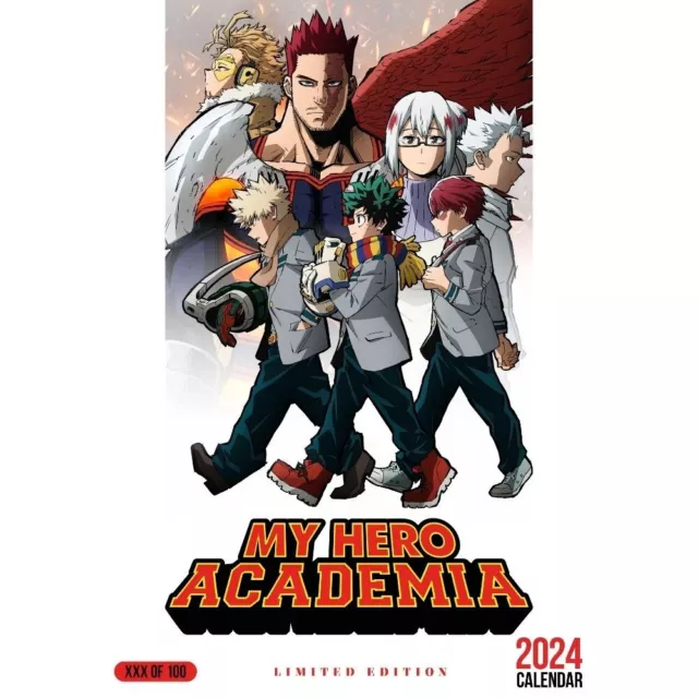 2024 CALENDAR MY Hero Academia Limited Edition 150 A3 Calendar with