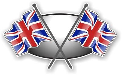 Cross Flags Design With Union Jack British Flag vinyl car sticker Decal 90x52mm