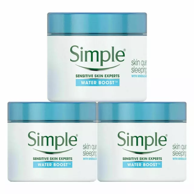 3 x 50ml Simple Water Boost Skin Quench Night Cream for Dehyrdated Skin