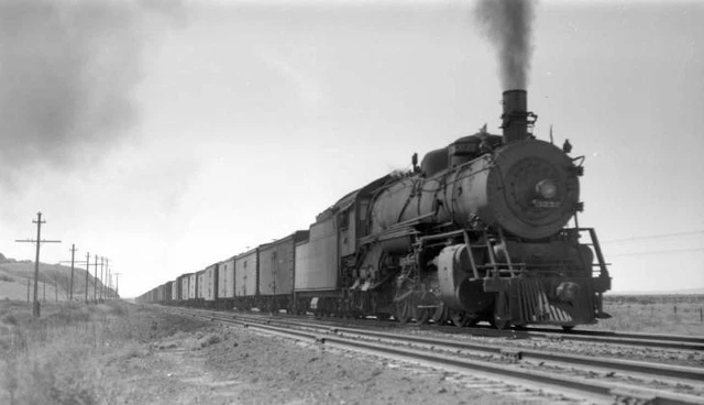 AT&SF SANTA FE Railroad locomotive engine No. 3232 type 2-8-2 OLD TRAIN ...