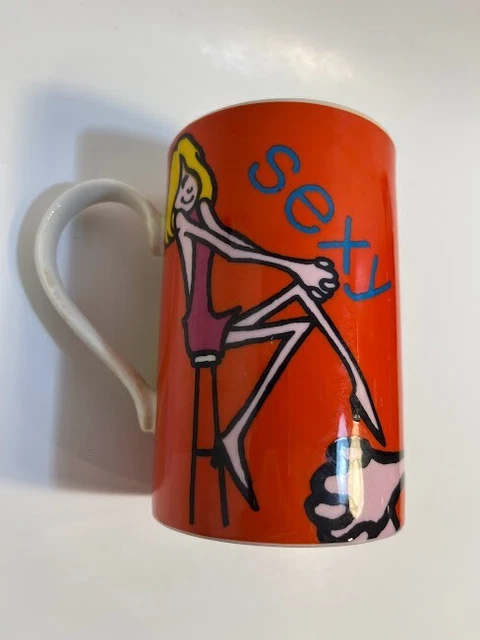 Rare Dunoon Fine Scottish Stoneware Sexy Coffee Mug Whirly Girlies