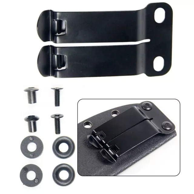 1 Set Eisen Schwarz Gürtel Clip Metall Manganstahl Karabinerhaken Schnalle