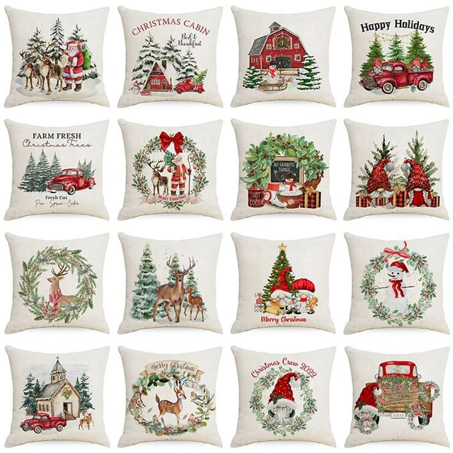 45.7cm 45cm Natale Copricuscino Federa Divano Decorazioni per la Casa Babbo