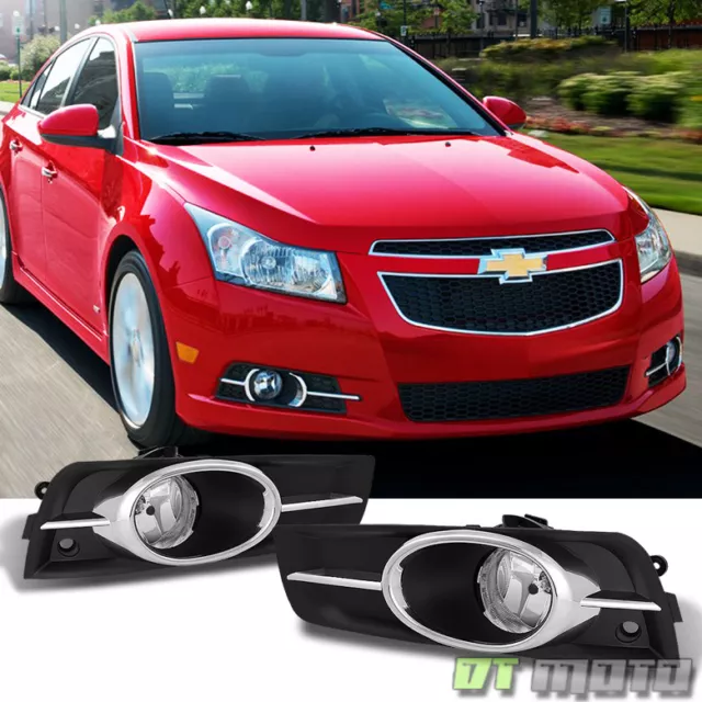 Chrome Trim 2011-2014 Chevy Cruze Bumper Fog Lights +Switch+Bulbs Left+Right