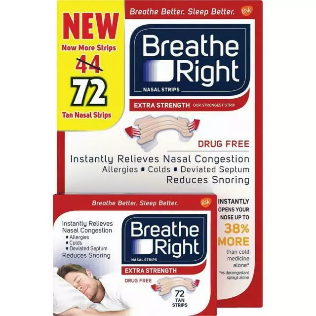 Breathe Right Extra Strength Tan Nasal Strips - 72 Count