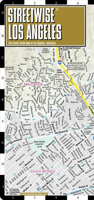 STREETWISE LOS ANGELES Map - Laminated City Center Street Map of Los ...
