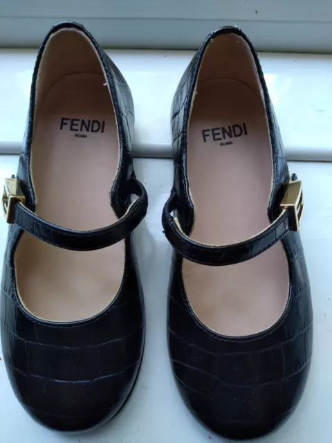 Fendi Girls Ballet Flat Shoes Size UK 24 Very Good Condition Worn Only Few Times