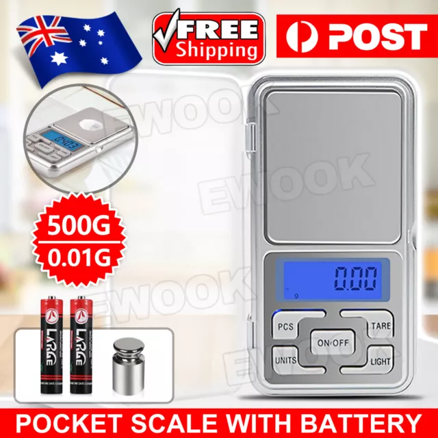 Mini Pocket Digital Scales 0.01-500g Balance Gram Jewellery Precision Weight NEW