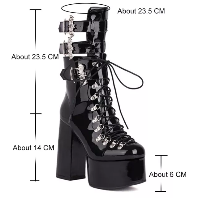 2022 Platform High Heels Fashion Women Boots Bat Lace Up Sexy Punk Style