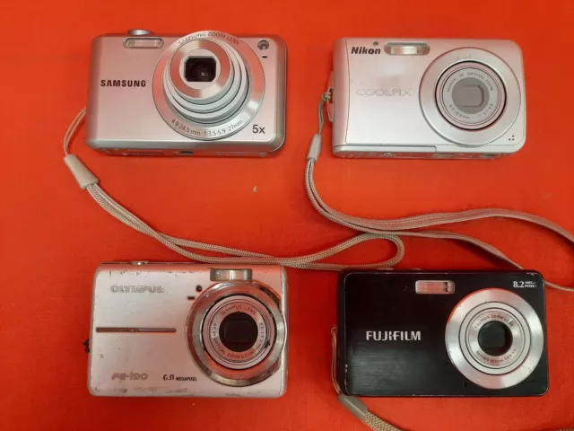 Broken Lot Of 4 Untested Digital Cameras Samsung Nikon FujiFilm Olympus 8800 Broken Lot Of 4 Untested Digital Cameras Samsung Nikon FujiFilm Olympus 8800