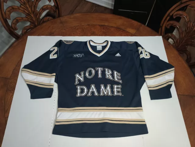 Notre Dame Ice Hockey Jersey Mens 48 Blue Gold Zephyr Uniform Shirt