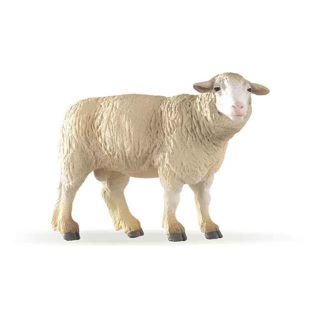 PAPO Farmyard Friends Merinos Sheep Toy Figure, White (51041)