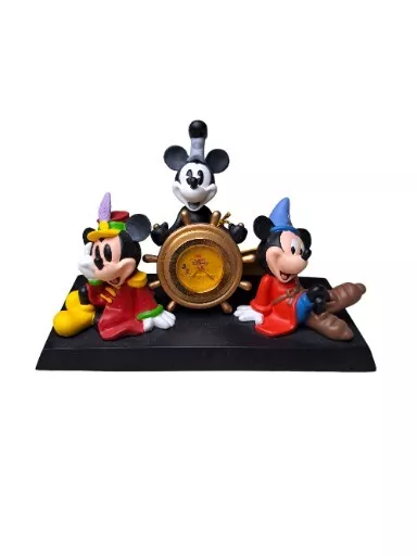 Disney Mickey Mouse Desk Clock~Through The Years 75 Years Of Love And Laughter