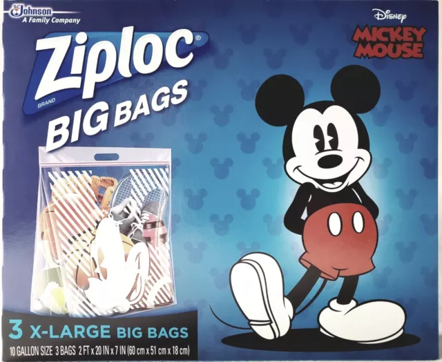 Ziploc 10 Gallon Double Zipper XL X-Large Storage Big Bags Stand & Fill  24x 20