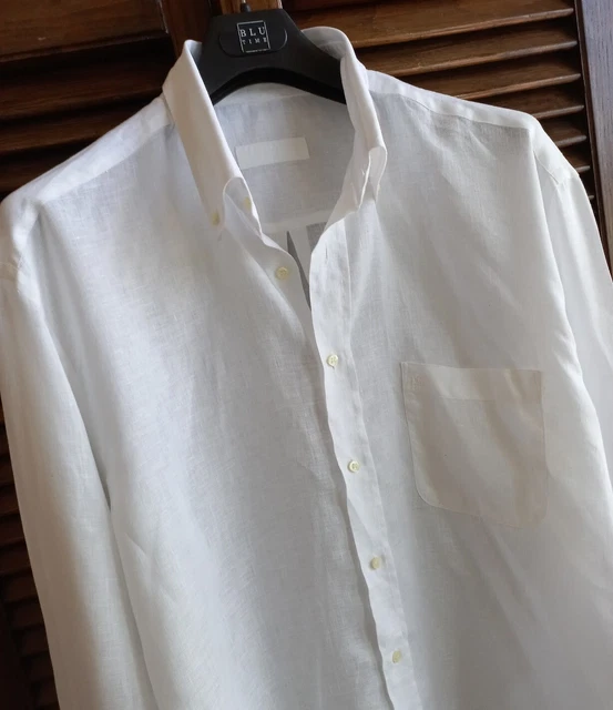 HARRY SONS camicia camisa shirt size 44 puro lino EUR 55 90
