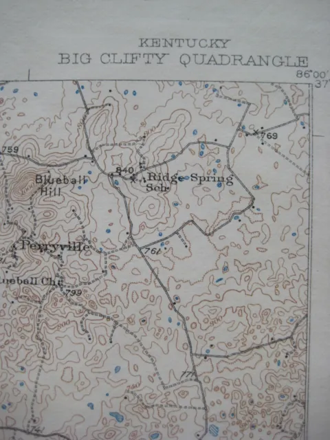 1932 USGS Topo Map BIG CLIFTY Kentucky Asphalt Mines Perryville Dyer Summit Limp 2