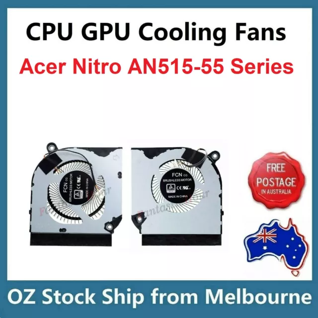 Genuine CPU + GPU Cooling Fan for Acer Nitro 5 AN515-55-544R Laptop Notebook